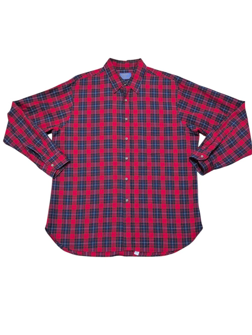 Pendleton Men's Tartan Plaid Wool Red Green Long Sleeve Button Front Shirt XL